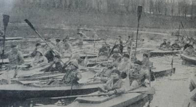 Spływ meandrami Odry w latach 20. XX wieku